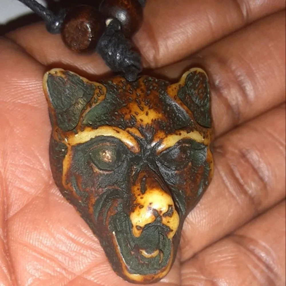 Hand CRAFTED UNISEX wolf charm necklace